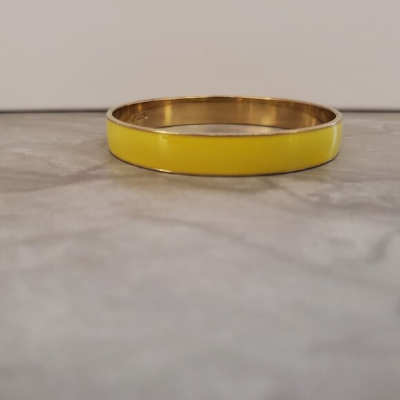 💛 Vintage 1990s 90s J.Crew Yellow Enamal Skinny Bangle Bracelet 💛 - Picture 5 of 16